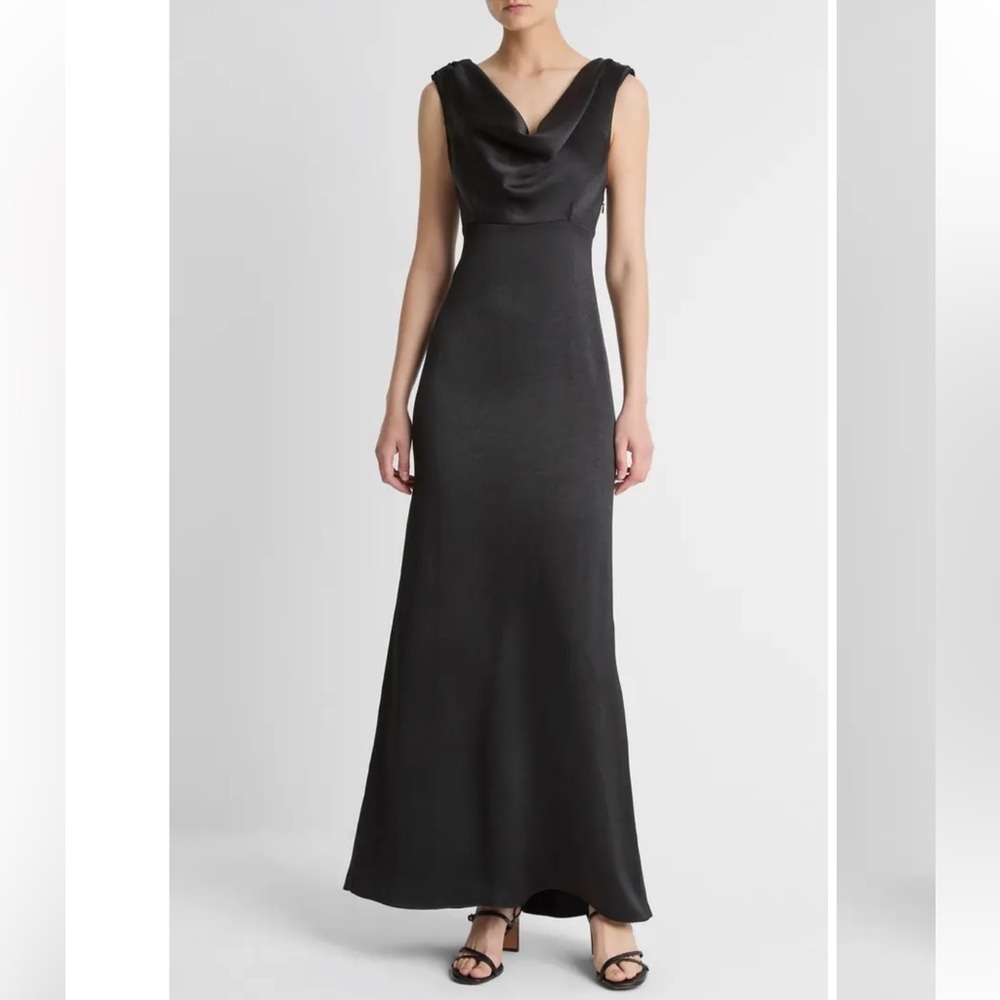 Drape Cowl Neck Sleeveless Satin Gown
Vince